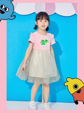 411-童圆领短袖连衣裙