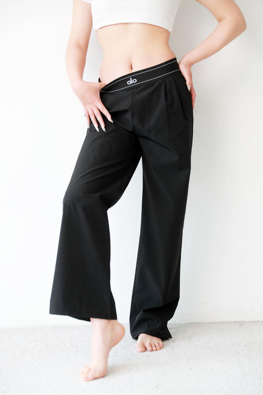 女神阔腿裤，给打一百分。上身巨显瘦户外瑜伽松紧腰长裤C041188 商品图11