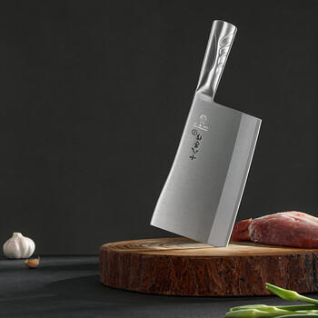 十八子作专业厨师刀具复合钢菜刀 名厨2号小号九江弯刀TP216-2 商品图5