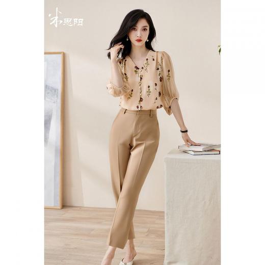 米思阳新款职业套装西裤+上衣女通勤气质洋气舒适优雅5M25BG3895 商品图0