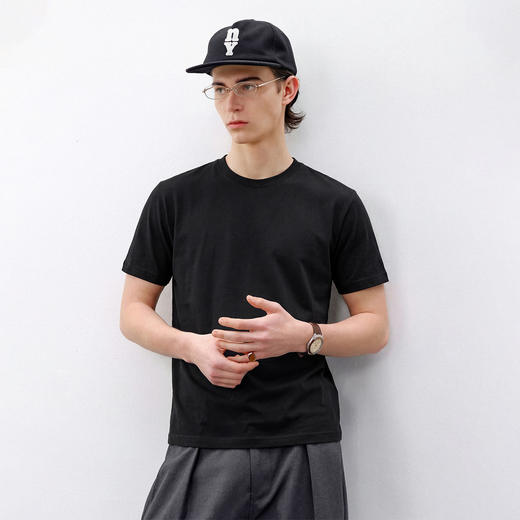 714street夏季基础款打底衫合身正肩版型短袖2026新款纯棉T恤男女款 商品图3