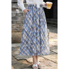 米思阳2026春季复古优雅高腰格纹半身裙显瘦减龄中长款半裙女4044 商品缩略图2