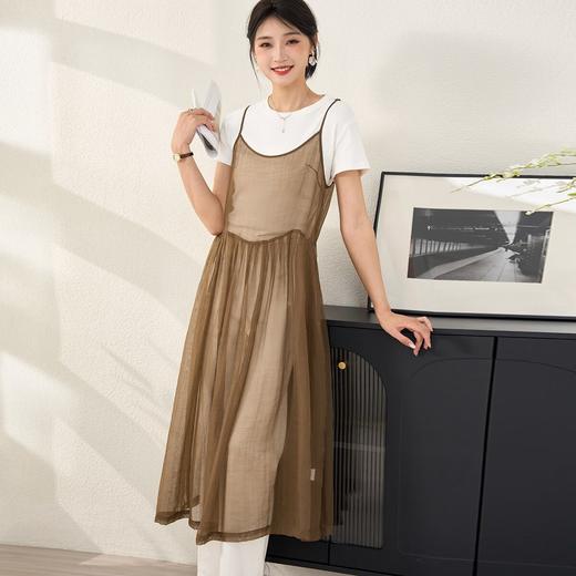 米思阳新款休闲网纱吊带连衣裙薄款外搭叠穿裙子女2354 商品图6