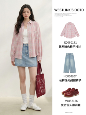 粉色格子外套🌸春日限定，宽松显瘦🌿自在无拘