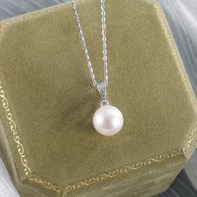 子佩集【月华星夜】银S925珍珠惜王妃套链【P3027】9mm珠双色吊球2601