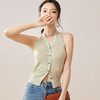 芳外夏季气质时尚新款简约单排扣挂脖式内搭修身薄款背心8T23BB0485 商品缩略图2