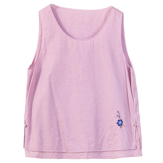 牧衣游原创 手工刺绣纯棉背心女夏 限量福利款 芳芯不支持会员折 商品图4