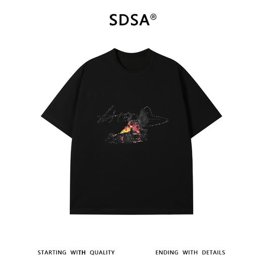 68550SDSA男装2026新款高贵轻奢潮牌美式烫钻印花圆领短袖T恤百搭显瘦 商品图2