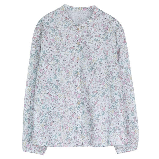 牧衣游原创 80支印花纯棉衬衫女新款柔软亲肤文艺碎花上衣 彩云间 商品图4