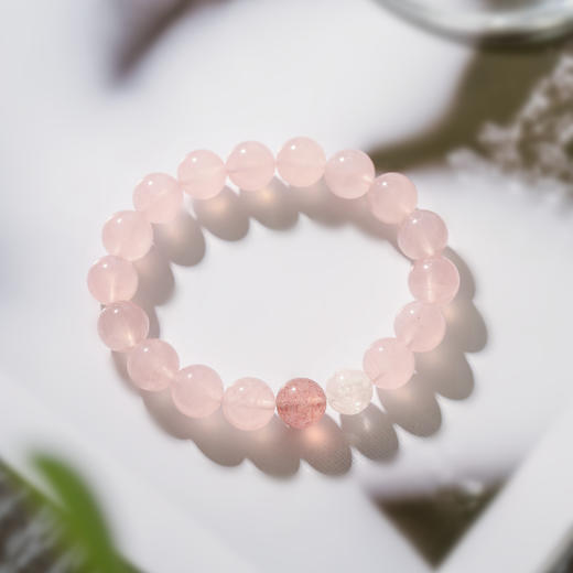 一念七宝 玉楼春|粉晶草莓晶樱花幽灵水晶手串 商品图0