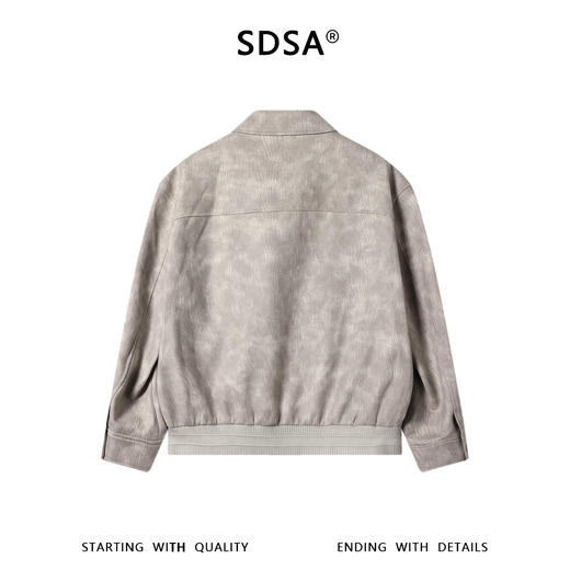 SDSA男装2026新款高贵轻奢休闲风拉链翻领夹克扎染百搭时尚外套 商品图1