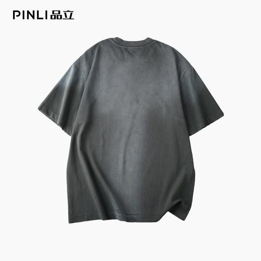 PINLI品立2026夏季新款字母印花圆领短袖T恤男士上衣BG262111504 商品图2