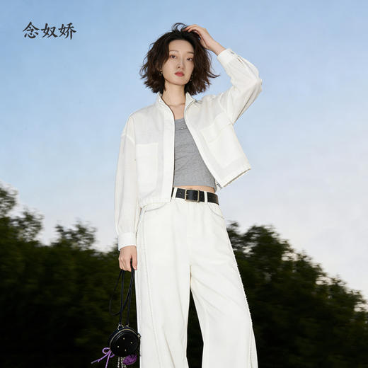 【商场同款】CNT6339 “ 云舞白牛仔 ” 高支棉牛仔柔软舒适 自然抽穗毛边时髦有调性 商品图4