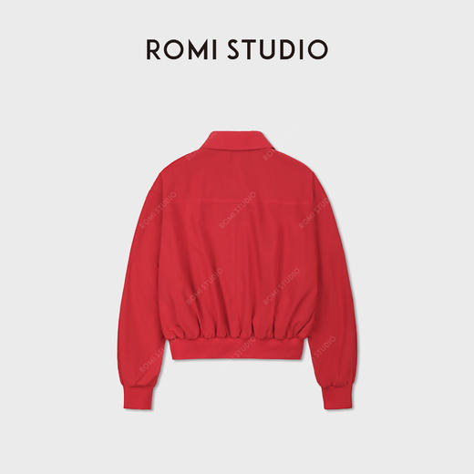 ROMI STUDIO“轻量化”复古高密纹理绒感红短夹克外套RWDSWL2597 商品图1