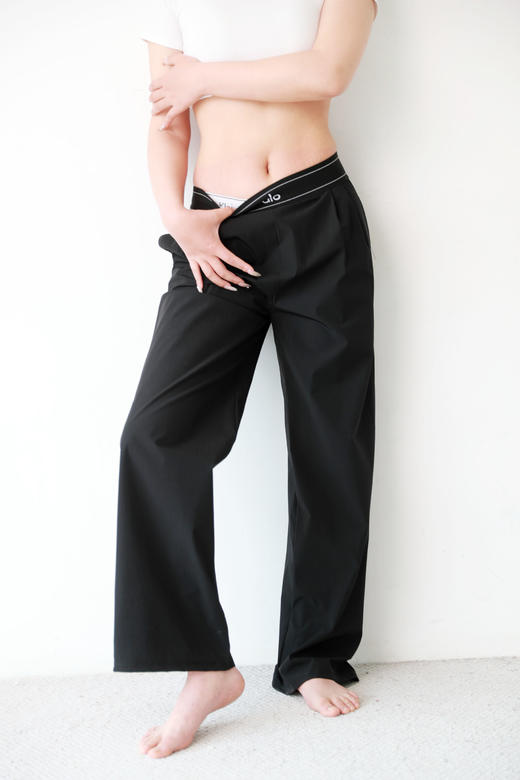 女神阔腿裤，给打一百分。上身巨显瘦户外瑜伽松紧腰长裤C041188 商品图10