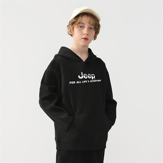 【儿童服饰丨JeepKids吉普儿童户外运动连帽卫衣】130-175码可选，华棉复合面料，质地柔软，贴合身体不紧绷，玩耍更自在，环保印染高色牢度，不易褪色，版型简约时尚，适合多场景穿搭 商品图6