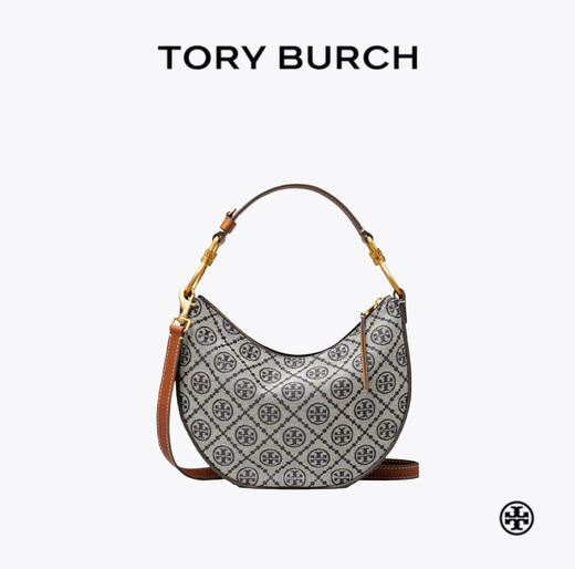 【新品上新】TORY BURCH 汤丽柏琦 T Monogram 22 新月包单肩斜挎手提包138883 -w 香港直邮 清关约7个工作日 商品图1