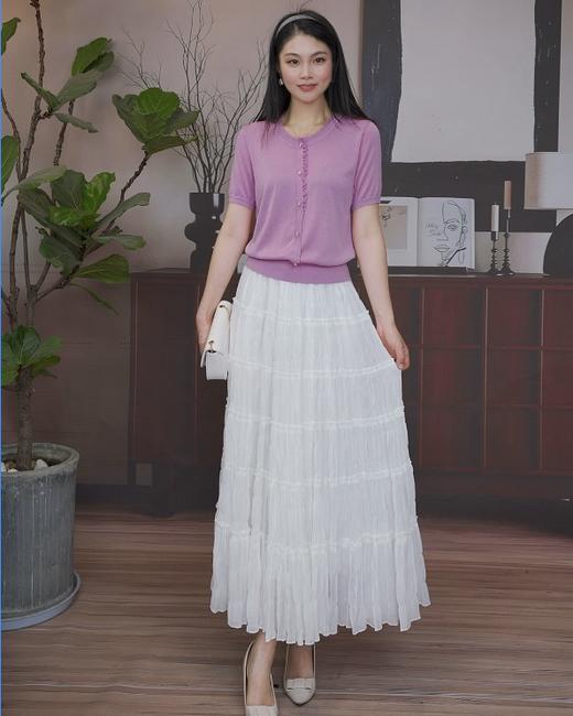 司歌轻薄透气天丝针织短袖上衣女夏G93G3835 商品图2