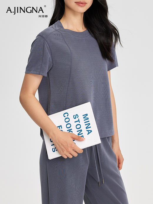 【凉感抗菌】阿菁娜简约休闲时尚短上衣F31C301021 商品图1