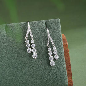 子佩集【露华清韵】银S925耳环【Z22279】时尚双流苏时尚2602