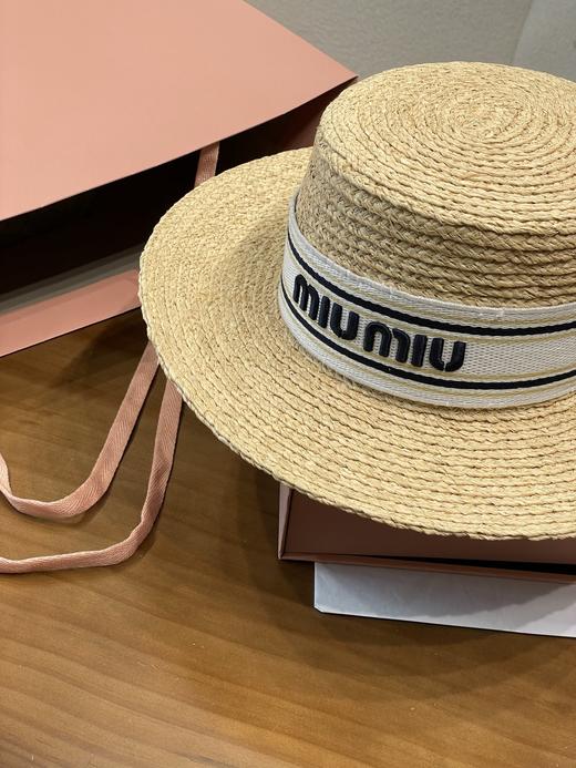 miumiu 织带字母Logo 新款草帽 两色（CO） 商品图10