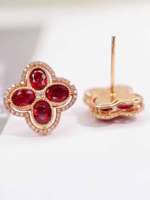2.3克拉红宝石耳钉 商品图3