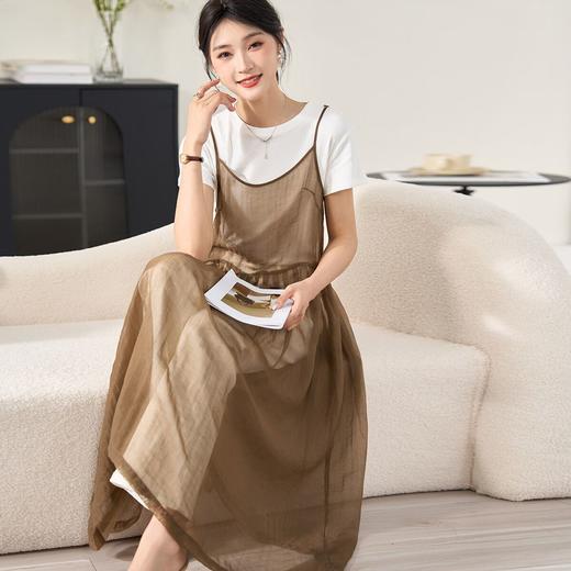 米思阳新款休闲网纱吊带连衣裙薄款外搭叠穿裙子女2354 商品图1