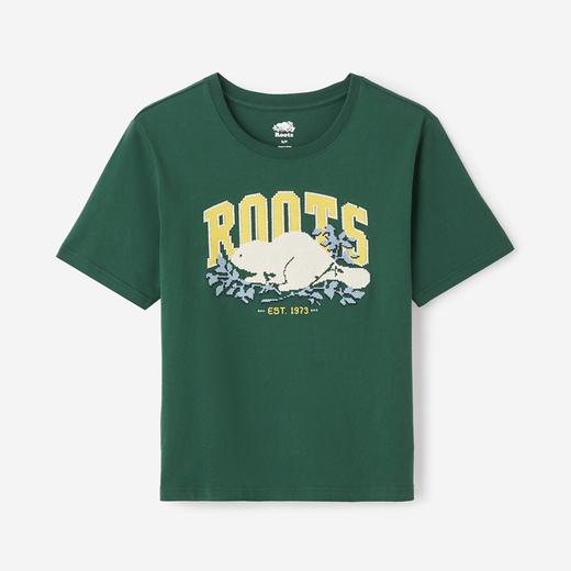 【2件9折】【ROOTS】女式休闲海狸短袖T恤 商品图0