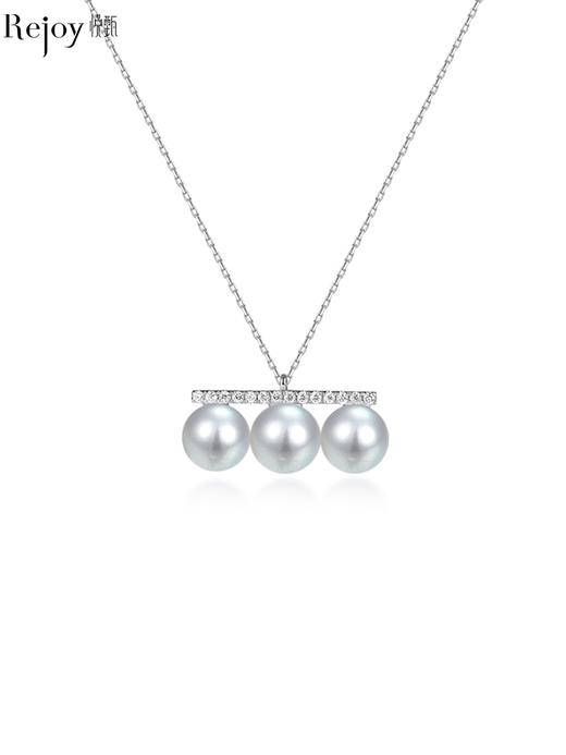 【挚友限定】平衡木-18k金真多麻色珍珠钻石项链 6.5-7mm 商品图0