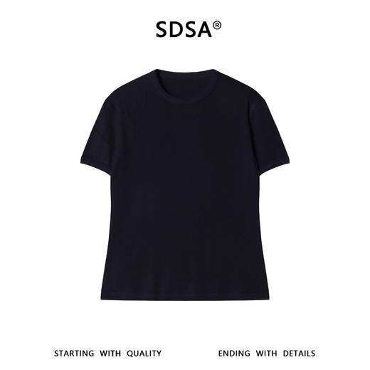 SDSA男装2026新款高贵轻奢潮牌纯色圆领螺纹合身短袖T恤时尚简约 商品图0
