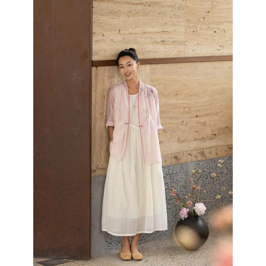 牧衣游原创 丝棉手工刺绣外套新款轻薄宽松古朴百搭防晒开衫 筑心 商品图3