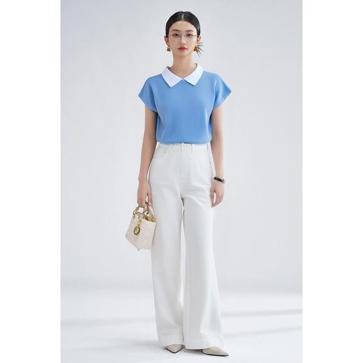 米思阳新款撞色娃娃针织T恤阔腿垂感休闲裤两件套女5Z25BG4074 商品图2