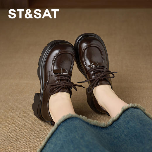 星期六26春新款英伦绑带通勤厚底乐福SSE1112CF7 商品图5