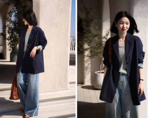 舒适圈挚爱浪漫格调记忆面料休闲通勤高智感风衣外套 商品图5