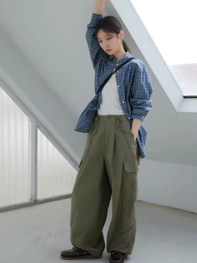 步履不停/5A43141C/春款工装裤阔腿裤