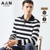 安东尼奥A&N 秋冬时尚条纹撞色男式翻领羊毛衫软糯亲肤针织休闲毛衣4222006 商品缩略图13