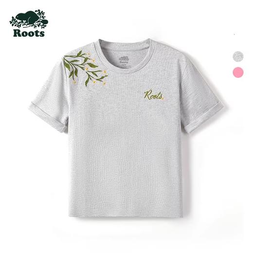【2件9折】【ROOTS】女式花卉卷袖短版短袖T恤 商品图4