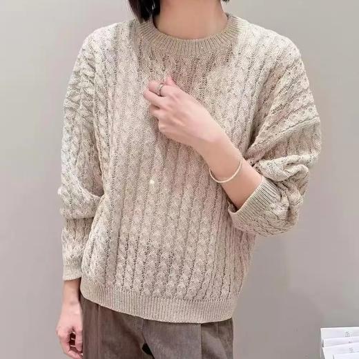 预售 重磅渠道 BC纸片纱亚麻罩衫 42微米法国雨露麻 COFIL珠片纱 合股针织置衫 商品图1