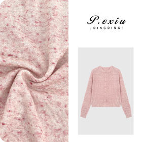 【软乎乎】羊毛亚麻夹花纱轻薄圆领针织开衫C052