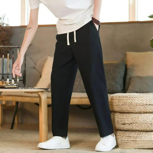 平口麻式男款休闲裤，30%麻+70%棉材质，凉爽亲肤透气，不闷热！【预售5天内发货】 商品图4