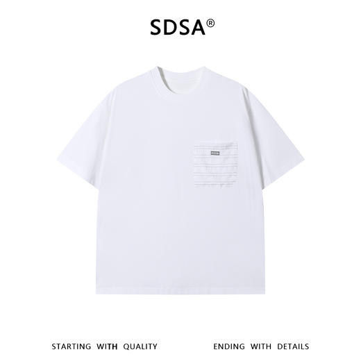 SDSA男装2026新款高贵轻奢潮牌撞色拼接口袋圆领短袖T恤百搭宽松 商品图0