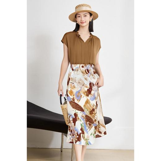 米思阳新款淑女风休闲时尚套装设计感印花半身裙小衫两件套女5M25BG3925 商品图2
