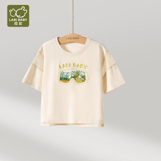 拉比童衣夏趣野圆领短袖衣浅卡其j6LZBC100410 商品图1