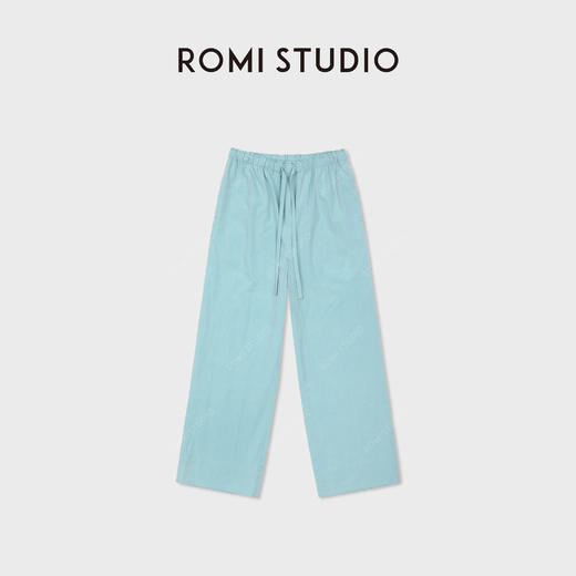 ROMI STUDIO"松弛随性"全棉高密高支纸感阔腿休闲裤 RWDSX62310 商品图3