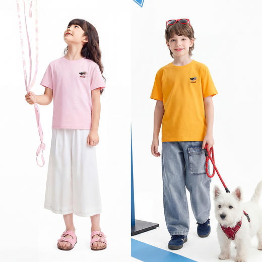 男女童圆领短袖针织衫夏季新款安奈儿童装EM621765 商品图3