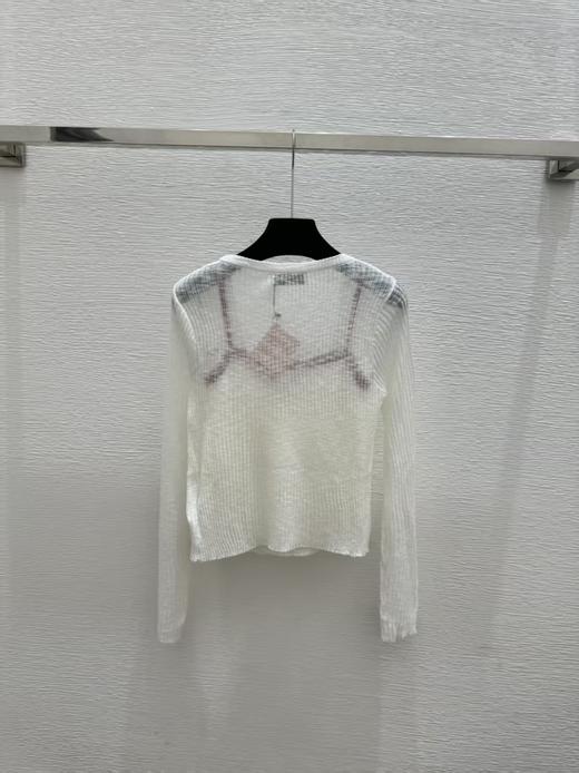 【此款只换码不退】缪缪 撞色边薄款针织开衫+logo 刺绣吊带背心（MM） 商品图4