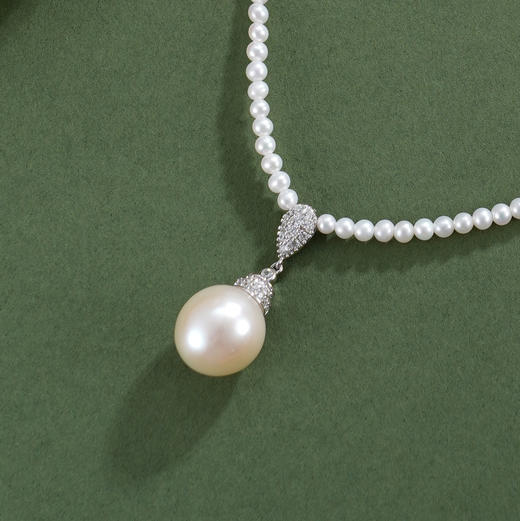 子佩集【岁岁安然】银S925珍珠惜王妃项链【ZZXL005】2.8mm小珠12mm大珠水滴2601 商品图1