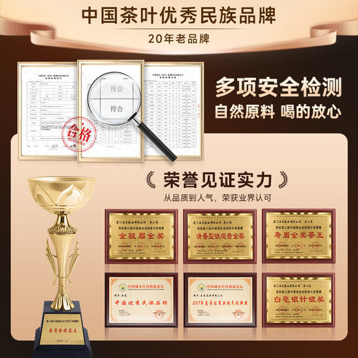 【春季茶礼】茶叶 普洱生茶 云南勐海  普洱 长年 典藏 茶饮 五虎 520g 商品图7