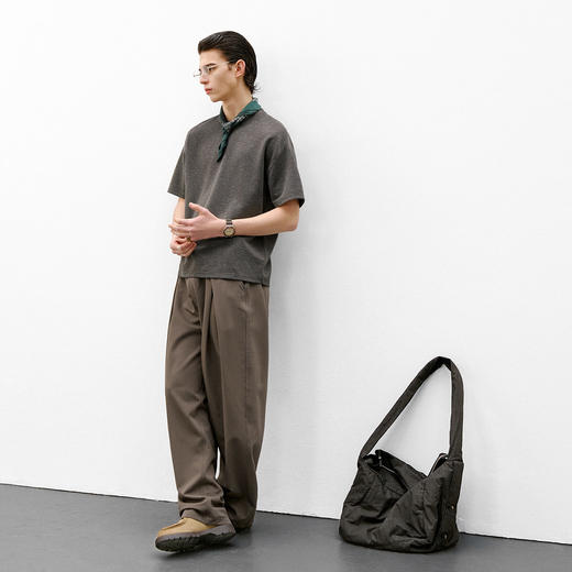 714street花纱亚麻混纺日系休闲短袖男款2026夏季高级感老钱风T恤 商品图2