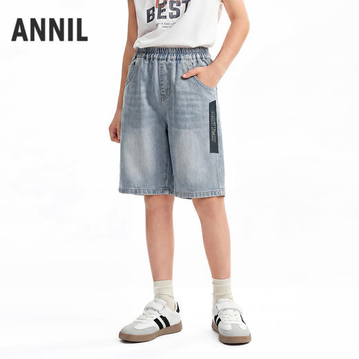 男童全腰牛仔中裤夏季新款安奈儿童装EB626742 商品图0